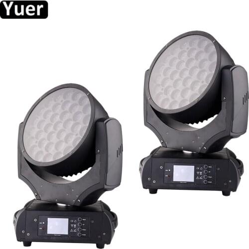 2Pcs/Lot LED Zoom Wash 37x15W RGBW 4IN1 Color DMX Stage Lighting LED Moving Head Wash Light Good For DJ Disco Party And Clubs