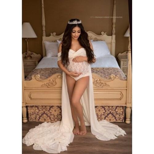 2020 Maternity Photo Shoot Bodysuits with Dresses Slip Strap Bodysuit Dress Maternity Bodysuit with Dress For Photography Props