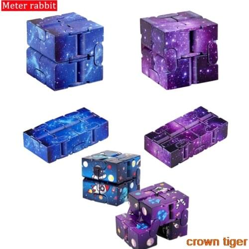 2021 fidget toy galaxy infinity cucbe flip cube anti stress relief anxiety sensory hand game toy for autism adhd children adults