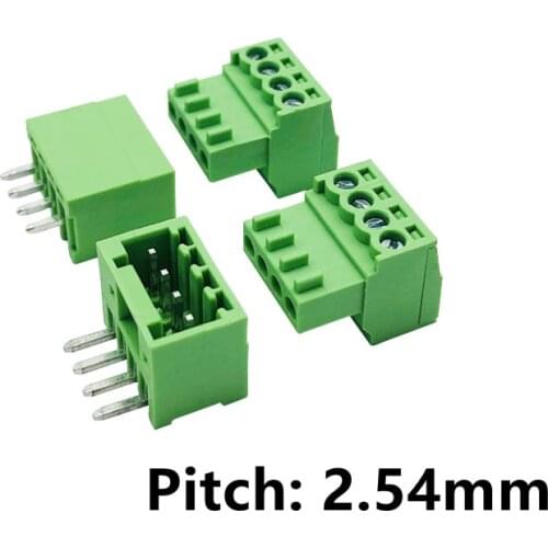 5sets 15EDG 2.54mm Pitch Screw Wiring Plug-in Terminal Plug Welding Plate Socket 2.54 Plug + Pin Header Socket 2p 3p 4p 5p 6p