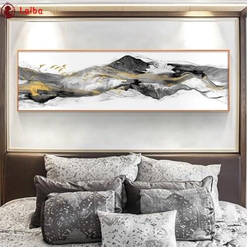 Diamond Embroidery New Chinese Style Golden Abstract Landscape 5D DIY Diamond Painting Diamond Mosaic needlework living room