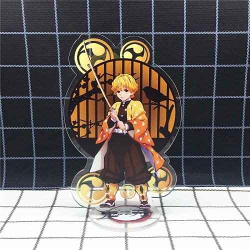 Anime Demon Slayer Acrylic Figure Agatsuma Zenitsu Nezuko Tanjirou Stand Model Toys Kawaii Accessories For Boys Girls Gifts