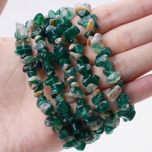 Green Agates Natural Irregular Stone Bead for Jewelry Making DIY Charm Bracelet Necklace Earrings Accessories 15'' /Strand