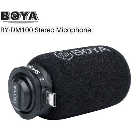 BOYA BY-DM100 Digital Stereo Phone Microphone Condenser Android Record Microphone with Type-C Port for Recording Interview Live