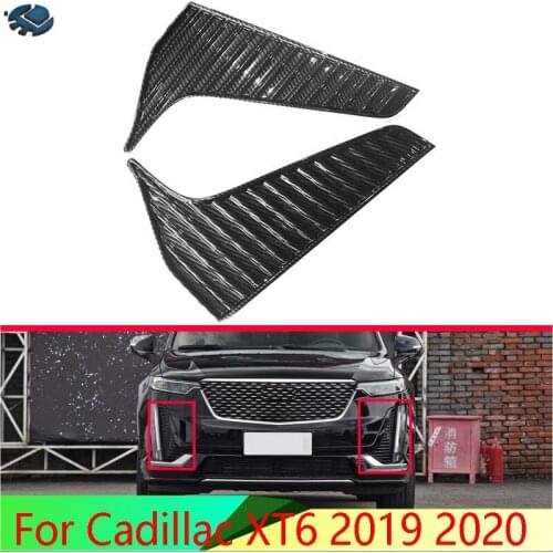 For Cadillac XT6 2019 2020 Car Accessories ABS Chrome Front Fog Light Lamp Cover Trim Molding Bezel Garnish Sticker