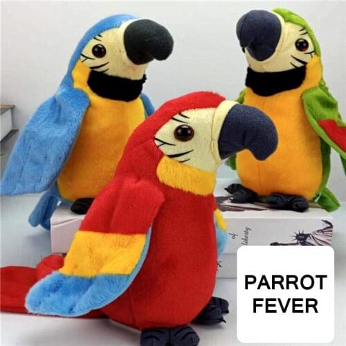 Talking Parrot Electric Plush Toy Cute Talking Record Repeats Toy What You Say Kids Birthday Gift talk Parrot Plush Toy Children