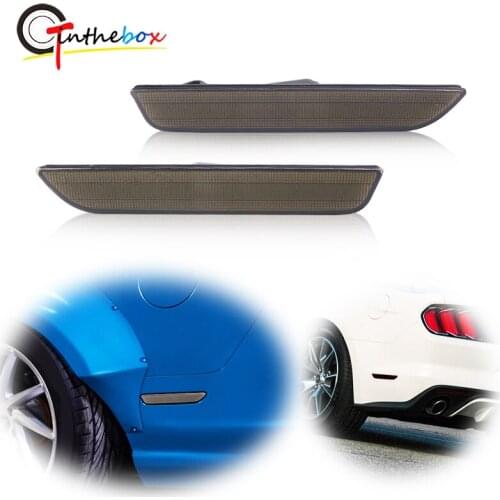 GTinthebox 2PCS Smoked Lens Car Rear Side Marker Light Housing Shells For 2010-2014 Ford Mustang
