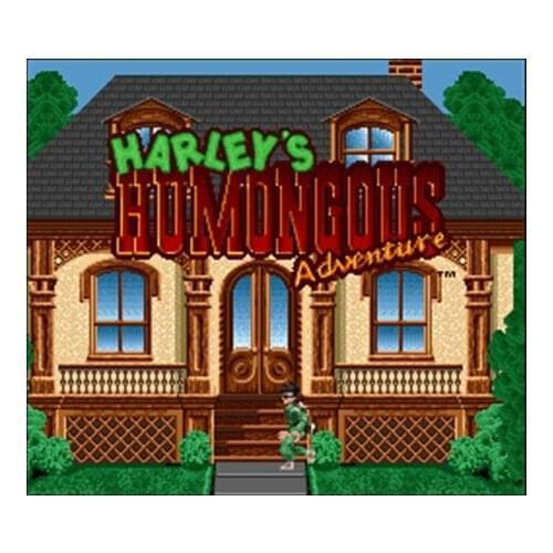 Harleys Humongous Adventure USA Version 16 bit Big Gray Game Card For NTSC Game Player