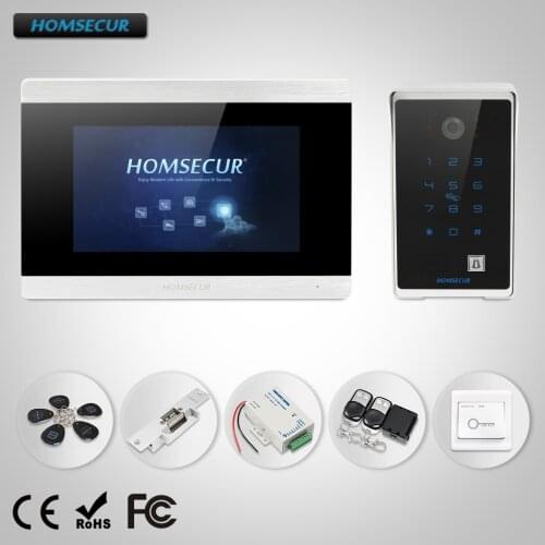 HOMSECUR 7" Wired Hands-free Video Door Entry Phone Call System Intercom+Password Access BC081 +BM715-S