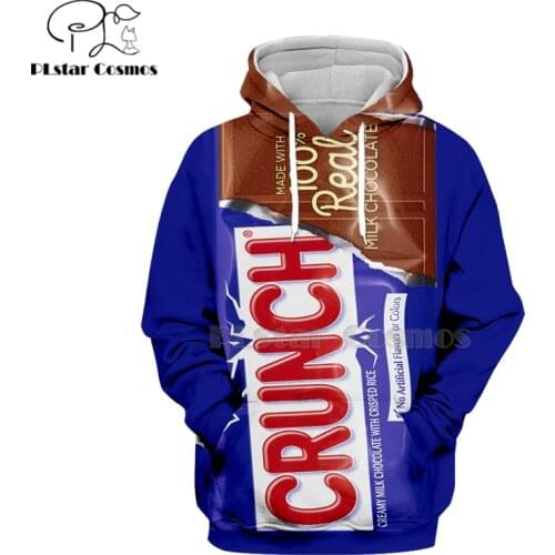 Newest candy Snack bag chocolate sauce 3D Hoodies food Harajuku Men Women Long Sleeve PulloVer Hooded Sweatshirt Casual Brand