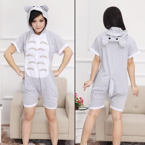 My Neighbor Totoro Summer for Adults Cartoon Animal Cotton Onesies Pajamas Jumpsuit Hoodies Cosplay Costumes for Adult