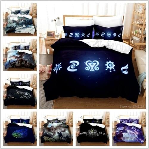 Monster Hunter World 3D Printed Bedding Set Duvet Cover King Queen Full Twin Size for Bedroom Decor