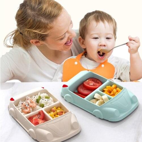 Cartoon Car Household Kitchen Tool Dinnerware Kid Bamboo Fiber Tableware Creative Baby Partition Plate Fun Fruit Snack Rice Bowl