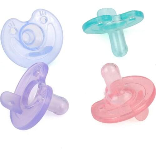 Newborn Baby Soft Silicone Round Orthodontic Dummy Pacifier Teat Nipple Soother Silicone Thumb Play Mouth children care supplies