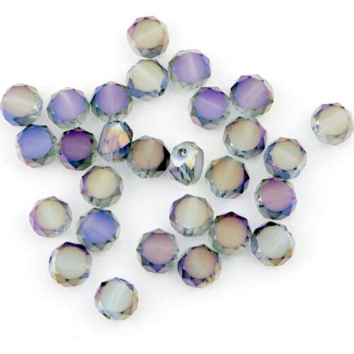 Hot New! 710pcs Flat Round Crystal 8mm Faceted Crystal Spacer Charm Beads Half Purple Plated Color Fit Jewelry DIY Making