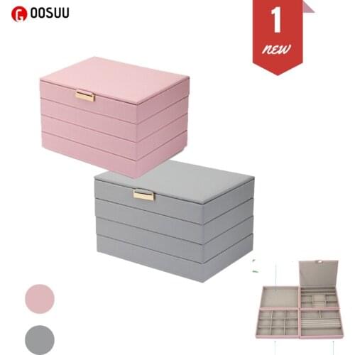 PU Jewelry Organizer box makeup Organizer Bracelets Earring&Ring casket packaging case box Necklace container Collection gift