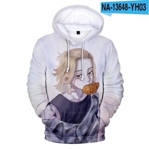 Autumn Black Hooded 3D Comic Tokyo Revengers Hoodie Men Women Sweatshirts Fashion Hip Hop Casual Streetwear Boys Pullovers Coats