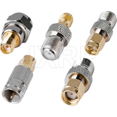 JXRF connector 1pcs RF coaxial coax adapter F Type Male Female Jack to SMA Male Plug Female SMA to F Connector