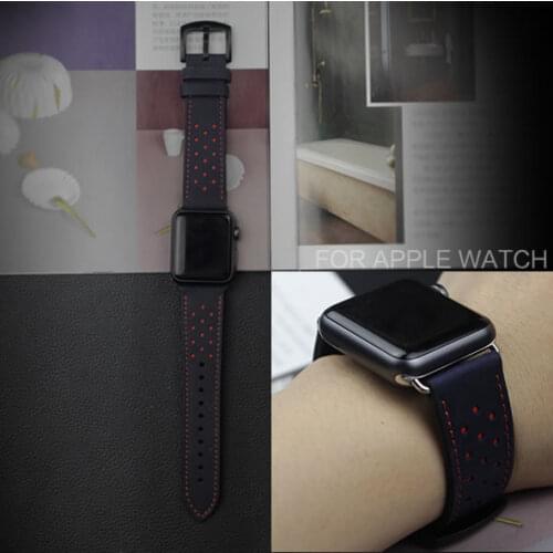 38mm-42mm Leather Watch Band For Apple Watch Series 4 Bracelet Straps For Apple Watch Series 1 2 3 Watchbands Big Buckle
