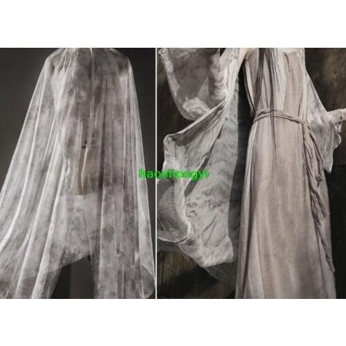 Light ink black tie-dye double-sided pattern semi-permeable creative clothing designer fabric
