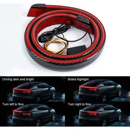 Unverisal Flexible Car Trunk Tail Brake Lights Waterproof LED Strip Rear Additional Stop Lights With Turn Signal Running Lamp