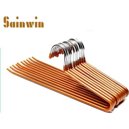 Sainwin 35cm 10pcs/lot Dip slip-resistant hanger single tier stainless steel seamless underwear towel scarf hangers