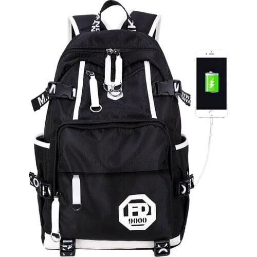 Brand anti theft black waterproof boys school backpack USB shoulder bags for men school bag male travel laptop bag