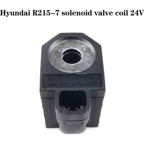 High quality excavator accessories parts suitable for Hyundai R215-7 solenoid valve coil 24V Made in China