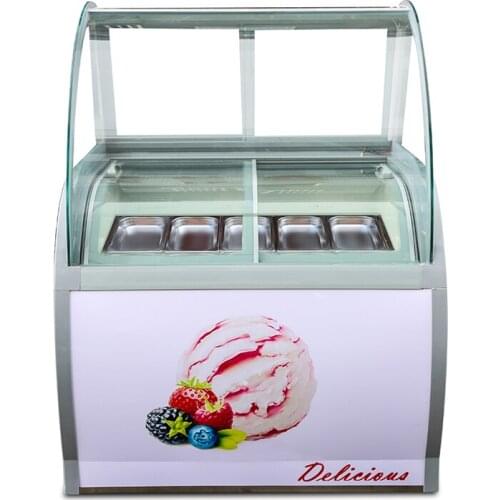 High Quality 8 Barrels / 10 Boxes Ice Cream Display Cabinet Freezer Popsicle Display Cabinet 260W