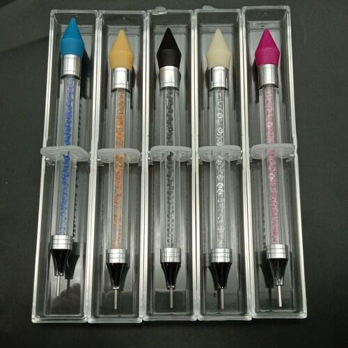 1Pcs Dual-ended Nail Dotting Pen Crystal Beads Handle Remove Rhinestone Studs Picker Wax Pencil Manicure Nail Art Picking Tools