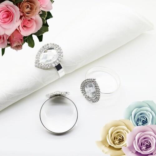 10/PCS silver drop acrylic napkin ring napkin ring western restaurant accessories