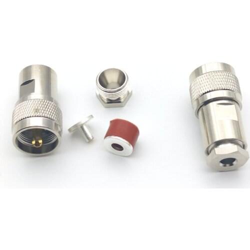 20PCS CONNECTOR UHF male PL259 plug clamp RG58 RG142 LMR195 RG400 cable