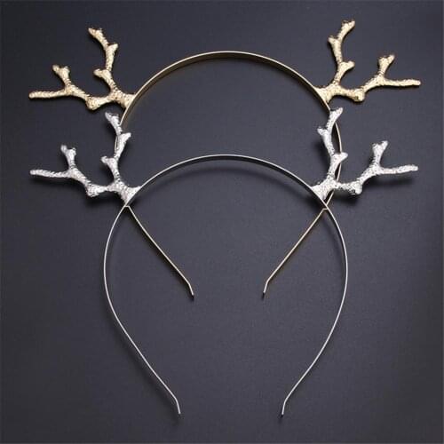 2019 Fashion Iron Hair Accessories Girls Lovely Elk Horn Decoration Hair Hoop Headpiece Prom Deer Ears Headbands Christmas Gift