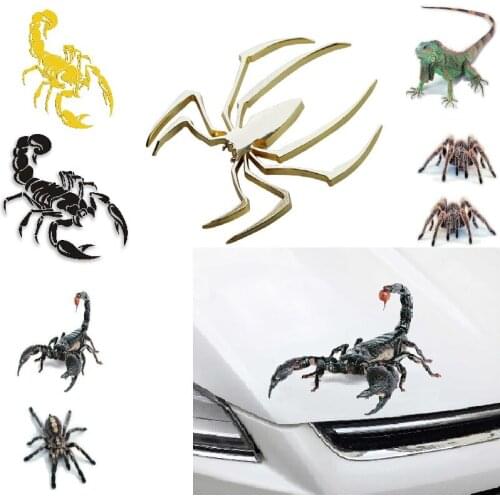 3D PVC Car Sticker Lizard Scorpion Spider Gecko Frog Car Body Window Sticker Decal F-Best
