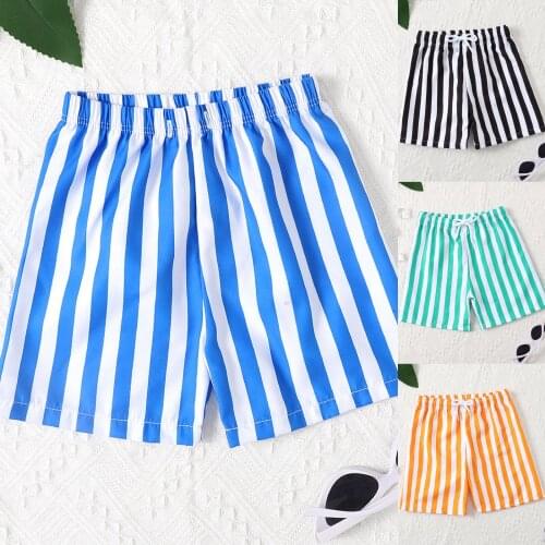 4 Color Summer Toddler Boys Beach Swimwear Shorts Baby Kids Children Bathing Trunks Swimsuit Summer Stripes Printed Trunks