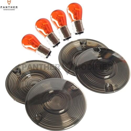 4 Pcs Motorcycle Accessories Turn Signal Light Lens Cover Case for Harley Touring Electra Glide Ultra Classic Road King FLHR FL