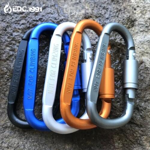5pcs Outdoor Camping Equipment Aluminum Carabiner Hunting Equipment Survival Kit Lock Carabiner