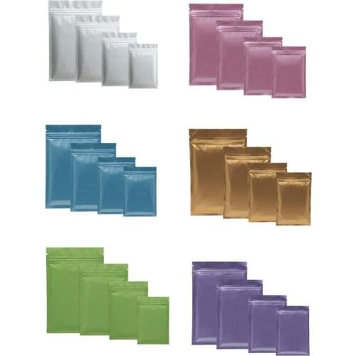 Aluminum Foil Zipper Bag Mylar Bags Multi Size Plastic Bag Mylar Packing Bags for Food Storage Color on Both Sides A03