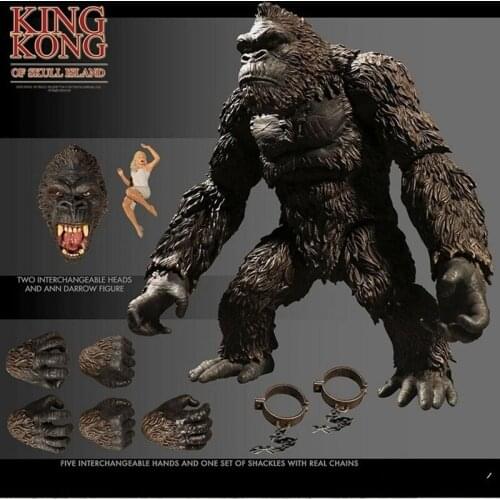 Bandai Japanese Anime Godzilla vs. King Kong 20cm Skull Island New King Kong Toy Doll Doll Joint Movable Model Decoration