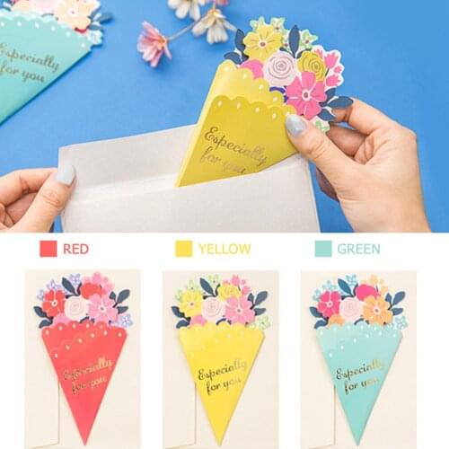 Bouquet Greeting Card 3D Floral Thank You Blank Note Cards for Birthday Graduation Invitation Valentine Teachers Mother Day#38