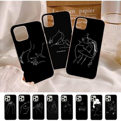 Line Art Simple Kiss Rose Sex Girl Body Phone Case for iPhone 8 7 6S Plus X 5S SE 2020 XR 11 12 mini pro XS MAX