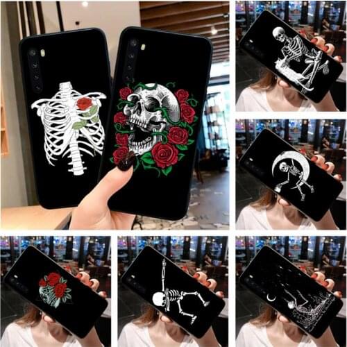 Skull Skeleton Flower Phone Case for Xiaomi Mi Note 10 Lite Mi 9T Pro xiaomi 10 10 CC9 Pro