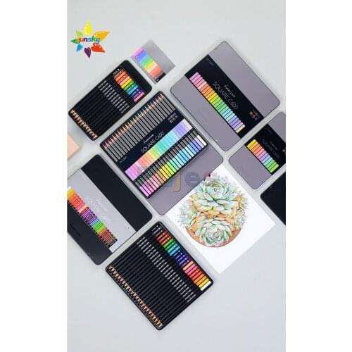 MARCO SQUARE C600 12/24/48 color oil color lead pencil art design color pencil professional hand drawing iron box art supplies