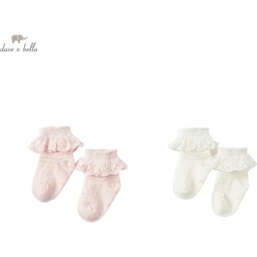 DB17732 dave bella summer fashion baby girls floral lace socks cute children kids girl socks