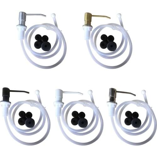 New 1Set Stainless Steel Liquid Soap Dispenser Built-in Lotion Pump Extension Tube for Home Bathroom Kitchen Sink Use Supplies