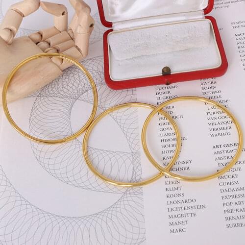 Stainless Steel Gothic Bracelet Gold Designer Girlfriends Gift Aperture Accessories Simple Circular For Women Punk Jewellery