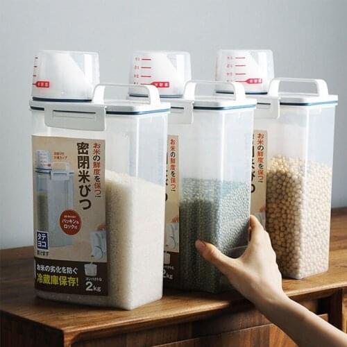 Food Storage Box Kitchen Transparent Grain Multigrain Sealed Storage Tank Plastic Storage Jar Household Set