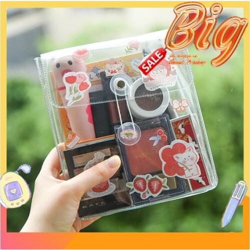 Korean PVC Transparent Storage Bag Pencil Cases For School Kits Kawaii Pencilcase Bags Supplies Office
