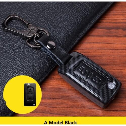 Leather carbon Fiber Car Key Cover Car Key Case For PEUGEOT 206 207 208 307 308 408 c2 c3 c4 c5 c6 c81 CACTUS C3XR DS5L key bag