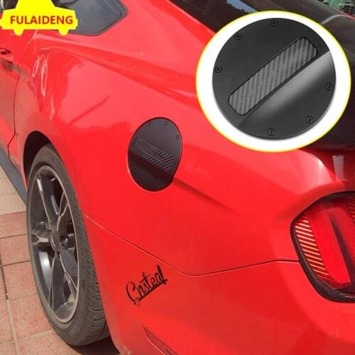 1pcs For Ford Mustang 2015-2018 ABS Carbon Fiber Fuel Tank Cap Gas Oil Box Cover Trim Car Styling Accessories